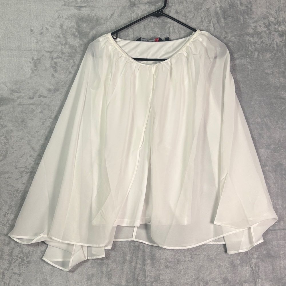 Colleen Lopez White Tank and Sheer White Long Sleeve Overlay Size XXS